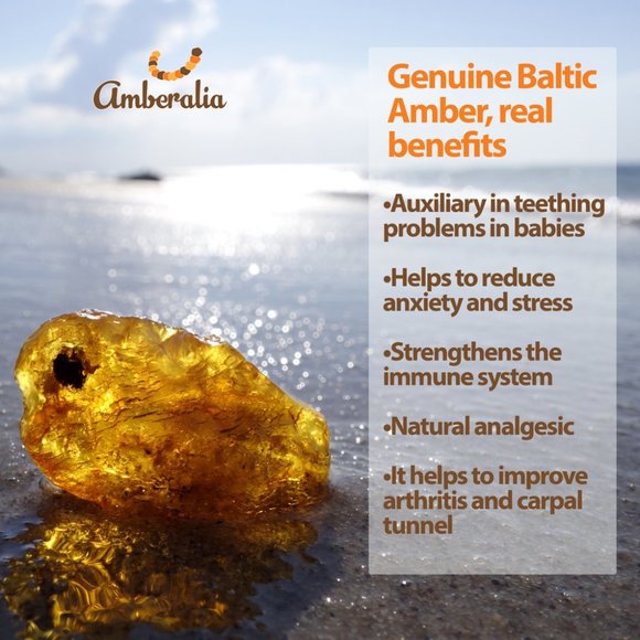 - Amberalia ADULT Baltic Amber Necklace - Polish Multicolor -17.7" (45cm) - Picture 2 of 12